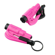 resqme 08.100.03 Quick Car Escape Tool. Seatbelt Cutter & Window Breaker - Pink Twin Pack