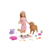 Barbie Barbie HCK75 Doll and Newborn Pups Playset with Dog