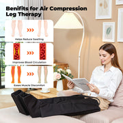 Naipo Air Compression Leg Massager, Full Leg Recovery System with 3 Modes, 6 Pressure Levels, Timer Settings, Black