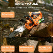 GASKY 20V 12 Inch Cordless Chainsaw, Brushless Electric Chainsaw with Auto Oiler & Tool-Free