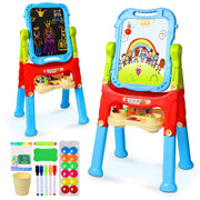 Beefunni Easel, Drawing Board Magnetic Art Easel, Adjustable Standing Art Easel Gifts (Blue)