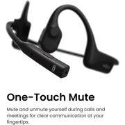 Shokz OpenComm2 Open-Ear Bone Conduction Headphones, Wireless Bluetooth Computer Headsets with Noise Canceling Mic and Mute Botton for Work, Call, Meeting, 16 Hours Talk Time for Mobile & PC