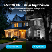 Liwan 4G LTE Cellular Solar Outdoor Security Camera, 4MP Color Night Vision, 360 Panoramic PTZ, PIR Motion Detection, Two-Way Talk, IP65 Weatherproof, Rechargeable Battery, cb174s