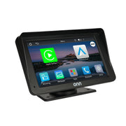 onn Dash Mount Touchscreen Monitor, 7-Inch 1024x600 Display, Wireless Apple CarPlay & Android Auto, FM Transmitter, AUX Input, Black, DMONN7