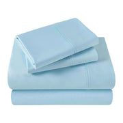 Luxor Treasures Superior Egyptian Cotton Blend Sheet Set, 400 Thread Count, Deep Pocket, Light Blue, Queen