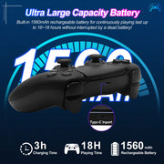 Sixgoldhua Wireless Gaming Controller Compatible with PS5, PS5 Slim, PS5 Pro, PC, Bluetooth Connectivity, 6-Axis Gyro, Dual Vibration, 1500mAh Battery
