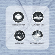 Better Homes & Gardens PowerLoft AIRRICH 6 Piece Bath Towel Set, Blue Drop Textured Stripe