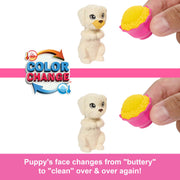 Barbie Doll & Playset with 2 Toy Dog Figures & 10+ Accessories, Puppy Slumber Party with Color-Change Feature, Sleeping Bag, Eye Masks & More
