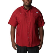 Columbia Men's PFG Tamiami II Short Sleeve Shirt, UPF 40 Sun Protection, Moisture-Wicking, Breathable Venting, Beet, X-Large Tall, 128705