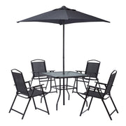 Mainstays MSF128059664001 Albany Lane 6-Piece Outdoor Patio Dining Set, Black