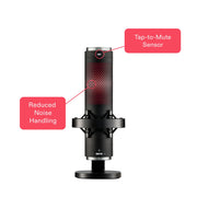 Onn MTK-05 USB Tri-Pattern Gaming Microphone with Volume and Mute Controls, 3.5mm Headphone Jack, Black