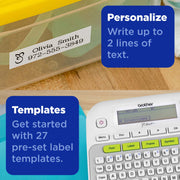 Brother PT-D210WM Desktop Label Maker, Corded Electric, Multicolor, Compatible with TZe Laminated Tapes, 14 Fonts, 0.47 in Max Label Width
