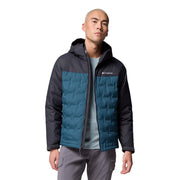 Columbia Grand Trek III Men's Down Hooded Jacket, 650-Fill Power, Omni-Tech Waterproof-Breathable, Everblue/Shark, Medium, 208611