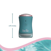 Belle 3860 Women's Electric Facial Shaver with Rose Quartz Massager, 2 Dermaplaning Razors, Rechargeable, Teal, 3860