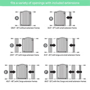 Kids2 Summer Infant Extra Tall Wide Safety Pet and Baby Gate, Gray, Fits 29.5-53 in Wide Openings, 38 in Tall, Walk-Thru Door with Auto-Close and Dual Mounting Options