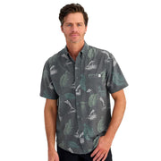Huk Kona KC Short-Sleeve Button-Down Shirt - Volcanic Ash Monstera - 3XL
