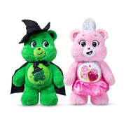 Basic Fun Care Bears x Wicked 2-Pack, Love-a-Lot Bear as Glinda & Good Luck Bear as Elphaba, 14-Inch Plush Set, Polyester, Silver Fleck Accents, Collector Box