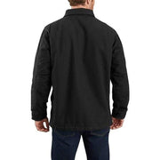 Carhartt 104293-BLK Loose-Fit Washed Duck Sherpa-Fleece Lined Coat for Men, Black, LT