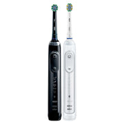 Oral-B Genius X Rechargeable Electric Toothbrush 2 Pack, Black and White, 6 Cleaning Modes, Pressure Sensor, Bluetooth Connectivity, 2399074