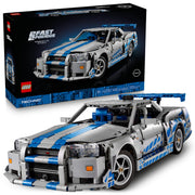LEGO Technic 2 Fast 2 Furious Nissan Skyline GT-R R34 Car, 1410 Pieces, Drift Function, Adjustable Wing, Opening Doors, Model 42210