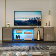 Bestier USWM01-L103318T-BDCF LED Gaming TV Stand for 75 inch TV, Entertainment Center with Cabinet, Black