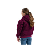 Berne Highland Softstone Duck Hooded Jacket for Kids - Plum - L