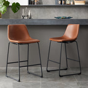 CONCETTA Bar Stools Set of 2, Counter Height Bar Stools with Back, 26 Inch Armless