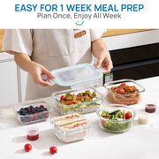 Sindcom 34pcs Glass Food Storage Containers Set, Airtight Leakproof Lids, Microwave Freezer Oven Safe, Multicolor