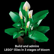 LEGO Botanicals Peace Lily Flower Building Set, 474 Pieces, Multicolor, Decorative Artificial Flowers in Peach Pot, 11504