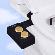 TUSHY Spa Warm Water Bidet Attachment with Adjustable Nozzle, Pressure Control, Warm-to-Cool Water, Noir/Gold, SPA 3.0