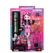 Mattel Monster High Draculaura Doll, Pink Bow Dress, Black Cardigan, Pet Bat Count Fabulous, 7 Accessories, JHK29