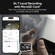 Wyze Cam Floodlight Pro Outdoor Security Camera, 3000-Lumen Adjustable LEDs, 180 Panoramic View, 2K HD, Color Night Vision, Motion Detection, 105dB Siren, Wired, White, WYZECFLP
