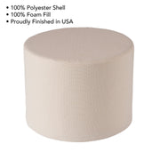 Better Homes & Gardens 20in Round Outdoor Pouf Ottoman, Foam Filled, Fade-Resistant Beige Polyester