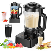 PRASKY Professional Countertop Blender, 1000W Motor, 53oz Glass Jar, Stainless Steel Insulated Cup, 7 Speeds, Variable Speed Control