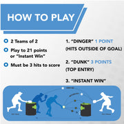 Kan Jam Pack 'N Go Pickleball Set, Portable Outdoor Game with 2 Wooden Paddles, 3 Pickleballs, Foldable Goals with Built-in Scoring, Black and Green, 4 Player