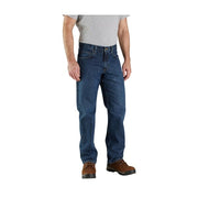 Carhartt Men's Relaxed Straight Jeans, 13-Ounce Cotton Denim, Bay, W34 x L30, 5-Pocket Design, 105119HAO-34x30