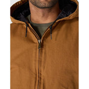 Carhartt Men's Washed Duck Insulated Active Jacket, Brown, X-Large Tall, Hooded, Loose Fit, 104050-BRNXLT