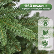 Fir Artificial Christmas Tree 7.5FT w/3728 PE&PVC Mixed Branches  Bringstar Xmas Tree Hinged