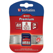 Verbatim Premium SDHC Memory Card, 8GB, Class 10, UHS-I U1, Up to 90MB/s Read Speed, 96318