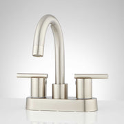 Signature Hardware Lindo 1.2 GPM Centerset Bathroom Faucet with Pop-Up Drain Assembly, Brushed Nickel, Double Handle, 932617