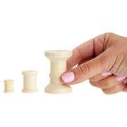 Bright Creations Wooden Spools for Crafts, 72-Pack Assorted Sizes, Natural Unfinished Schima Wood, 40 Small, 24 Medium, 8 Large