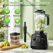 PRASKY BK688 68oz Capacity 1000W 6 Speeds Countertop Blender, Black