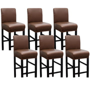 YOPOIY Stretch Bar Stool Chair Covers, Waterproof Leather Stool Cushion Slipcover