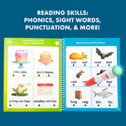 Educational Insights Hot Dots Let's Learn Kindergarten Reading Set with Interactive Pen, 50-Page Workbook, Ages 5+, 2446
