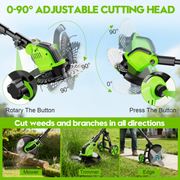 Fovendi XB-ws-gcj01 Electric Weed Eater Battery Powered,12 Weed Wacker, 4 in 1 Grass Trimmer/Brush Cutter/Grass Edger/Weed Trimmer