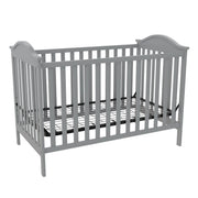 Baby Relax Adele 3-in-1 Convertible Crib, Light Gray, Solid Pine Wood, Adjustable Mattress Heights, Contemporary Design