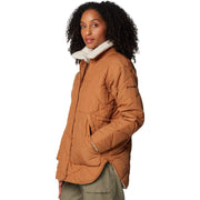 Columbia Womens Birchwood II Quilted Lightweight Jacket, Sherpa Lined, Omni-Shield Repellency, Drawcord Adjustable Waist, Fig, Large, 2086491-609