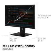 ViewSonic VG2240 22-Inch Full HD 1080p LED Monitor, 100Hz Refresh Rate, USB Hub, HDMI DisplayPort VGA Inputs, Ergonomic Stand