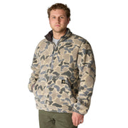 Carhartt Loose-Fit Quarter-Zip Fleece Pullover for Men - Khaki Vintage Camo - M