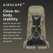Osprey Kestrel LT 45L Backpack, Lightweight, Adjustable Torso Length, Waterproof Raincover, Moss Green, 4.02 lb, 10007453